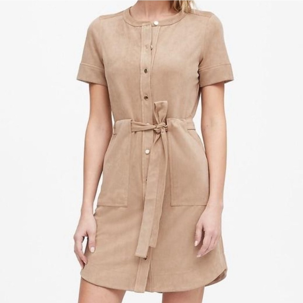 Banana Republic Vegan Suede Shirtdress Size M